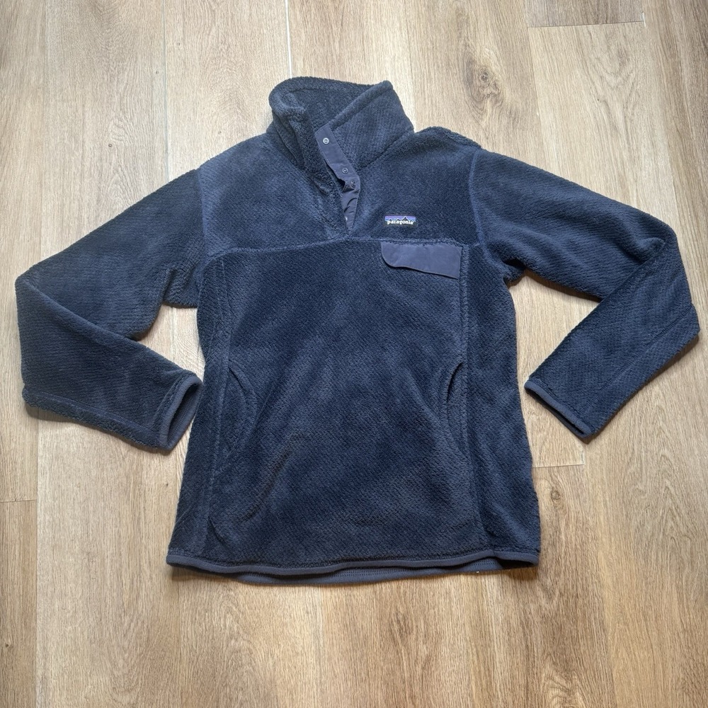 Patagonia Re Tool Snap T Fleece Pullover Womens M Blue Deep Pile Sherpa Retool